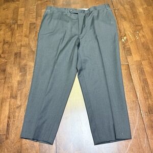 Canali Dress Pants Mens 37X25 Gray Classic Fit Wool Solid Italy Extra Hem Length